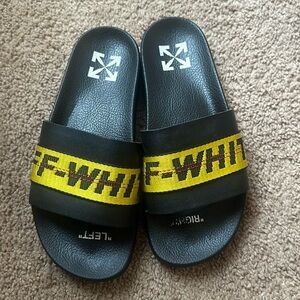 Offf white yellow bang slides